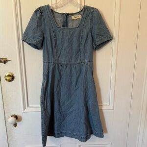 Madewell Blue Denim Midi Dress